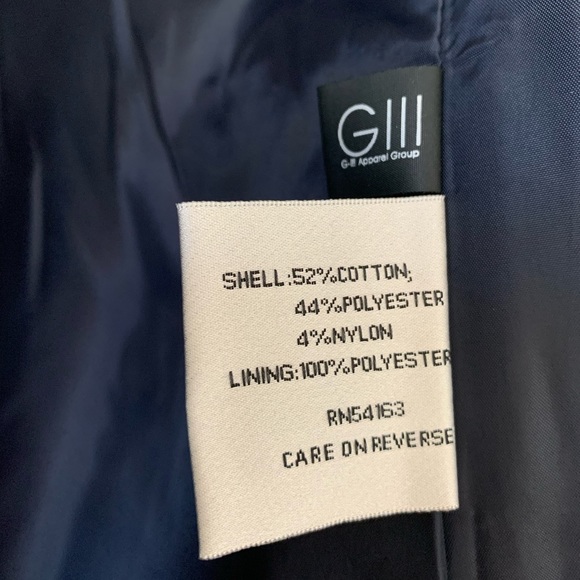 Kenneth Cole NY Navy Blue Zip/Button Lightweight 3/4 Length Ladies Sz M Coat - Picture 3 of 4